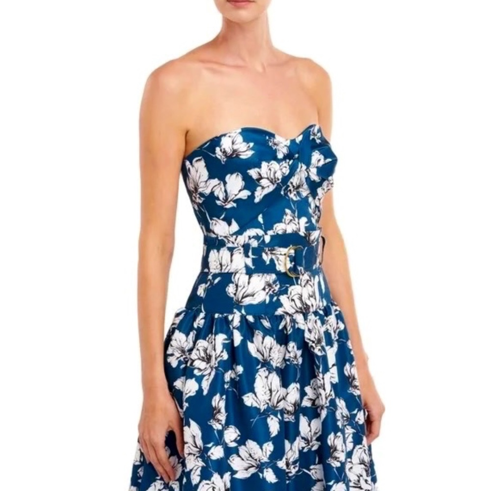 Amur Teal And White Floral Maxi skirt Size US8 New With Tags